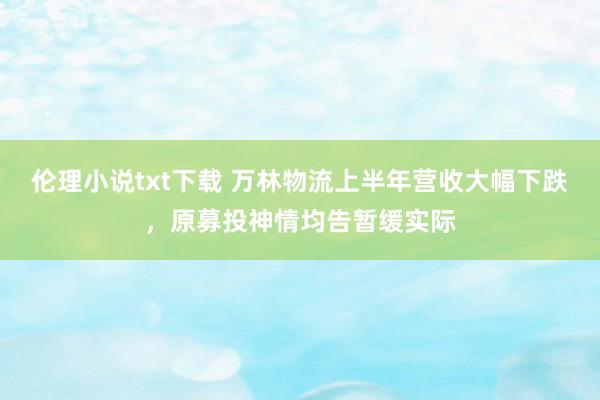 伦理小说txt下载 万林物流上半年营收大幅下跌，原募投神情均告暂缓实际