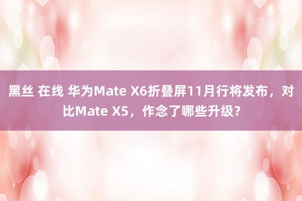 黑丝 在线 华为Mate X6折叠屏11月行将发布，对比Mate X5，作念了哪些升级？