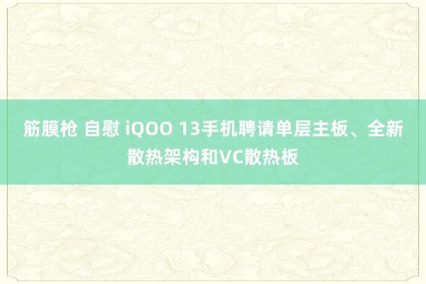 筋膜枪 自慰 iQOO 13手机聘请单层主板、全新散热架构和VC散热板