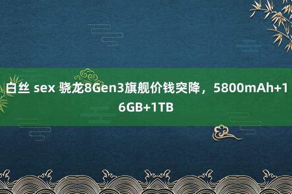 白丝 sex 骁龙8Gen3旗舰价钱突降，5800mAh+16GB+1TB