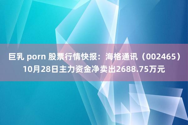 巨乳 porn 股票行情快报：海格通讯（002465）10月28日主力资金净卖出2688.75万元