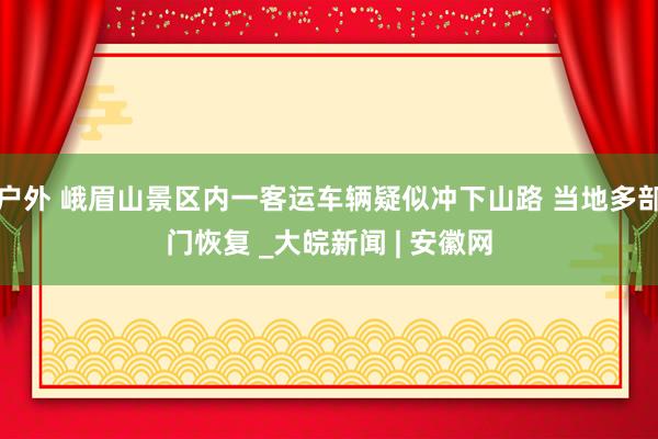 户外 峨眉山景区内一客运车辆疑似冲下山路 当地多部门恢复 _大皖新闻 | 安徽网