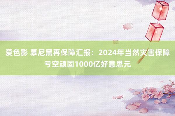 爱色影 慕尼黑再保障汇报：2024年当然灾害保障亏空顽固1000亿好意思元