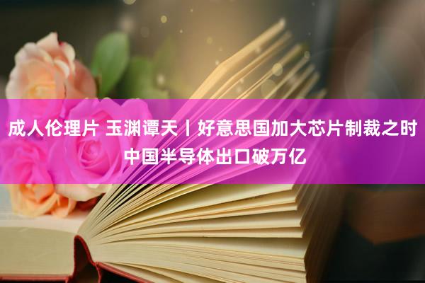 成人伦理片 玉渊谭天丨好意思国加大芯片制裁之时 中国半导体出口破万亿