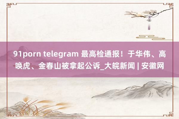 91porn telegram 最高检通报！于华伟、高唤虎、金春山被拿起公诉_大皖新闻 | 安徽网