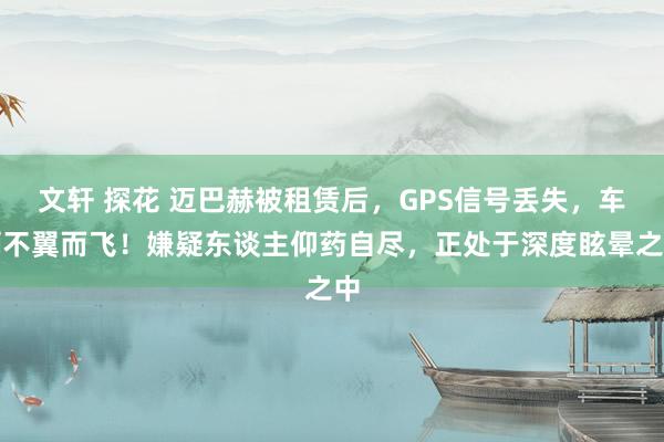 文轩 探花 迈巴赫被租赁后，GPS信号丢失，车辆不翼而飞！嫌疑东谈主仰药自尽，正处于深度眩晕之中