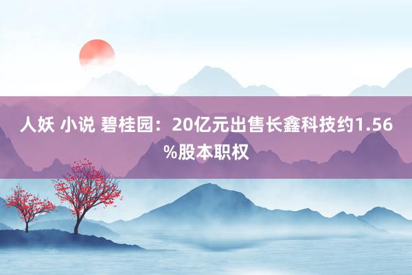 人妖 小说 碧桂园：20亿元出售长鑫科技约1.56%股本职权