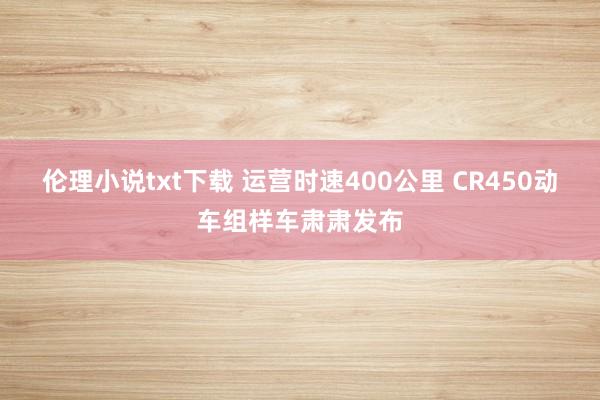 伦理小说txt下载 运营时速400公里 CR450动车组样车肃肃发布