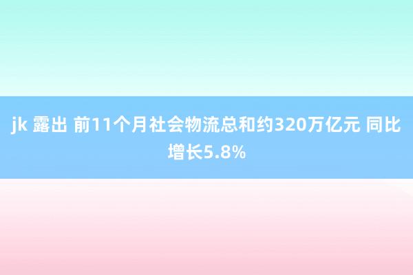 jk 露出 前11个月社会物流总和约320万亿元 同比增长5.8%