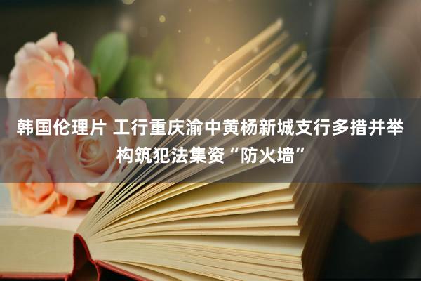 韩国伦理片 工行重庆渝中黄杨新城支行多措并举构筑犯法集资“防火墙”