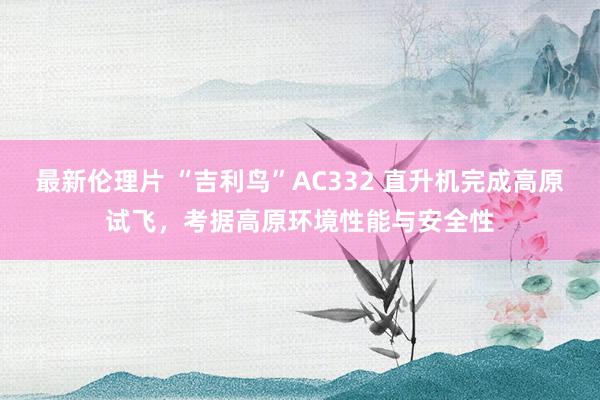 最新伦理片 “吉利鸟”AC332 直升机完成高原试飞，考据高原环境性能与安全性