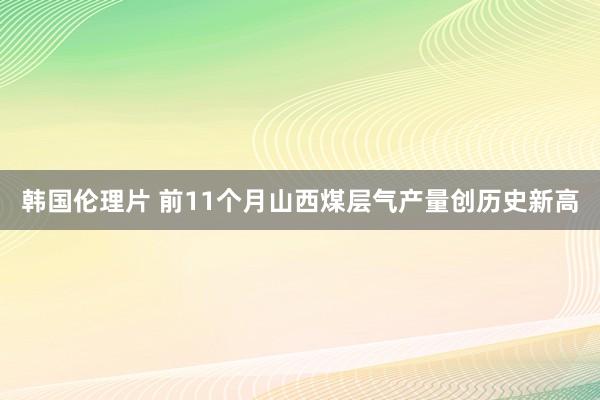 韩国伦理片 前11个月山西煤层气产量创历史新高