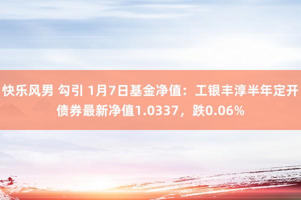 快乐风男 勾引 1月7日基金净值：工银丰淳半年定开债券最新净值1.0337，跌0.06%