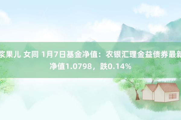 浆果儿 女同 1月7日基金净值：农银汇理金益债券最新净值1.0798，跌0.14%