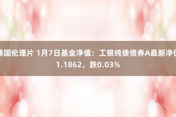 韩国伦理片 1月7日基金净值：工银纯债债券A最新净值1.1862，跌0.03%