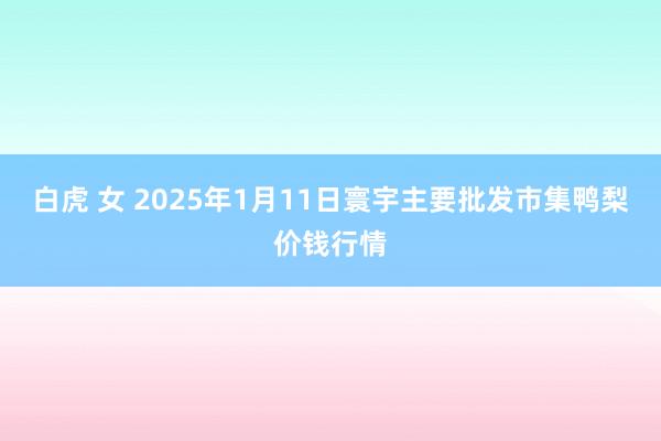 白虎 女 2025年1月11日寰宇主要批发市集鸭梨价钱行情